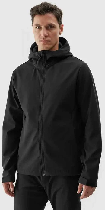 Vyrų „Softshell“ striukė su gobtuvu 4F juoda spalva