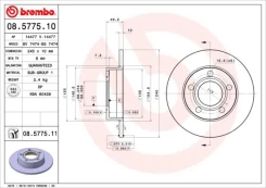 Stabdžių diskas BREMBO 08.5775.11 kaina