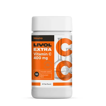 LIVOL EXTRA vitaminas C, 400 mg, 50 kramtomųjų tab.