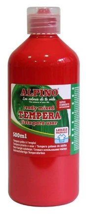 Dažai guašas Alpino Tempera, 500 ml, raudona