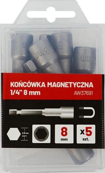 AW-Tools AWTOOLS KOŃCÓWKA MAGNETYCZNA 1/4" 8mm