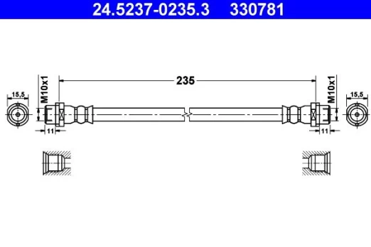 ATE 24.5237-0235.3 Brake hose
