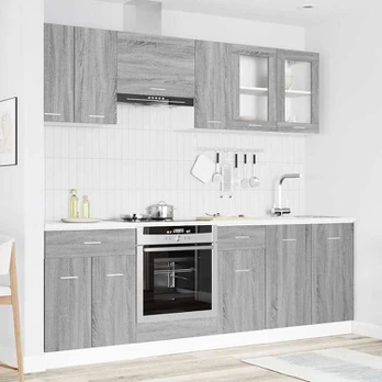 Virtuvės spintelių komplektas Lyon 8 pcs Pilkas Sonoma