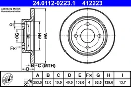 ATE 24.0112-0223.1 Brake Disc kaina