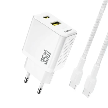 Dudao A27MaxCEU PD QC 35W USB-A USB-C Wall Charger with USB-C Cable - Baltas