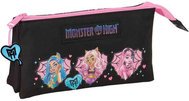 Safta Monster High triple pencil case
