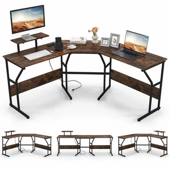 Bonideco Select Rašomasis stalas 225x48x91cm., rudos/juodos spalvos