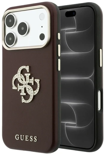 Dėklas Guess Smooth & Big Strass Logo case for iPhone 18 Pro Max / 17 Pro Max - burgundy