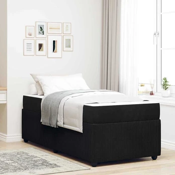 Lovos rėmas su čiužiniu Juoda 100 x 200 cm audinys