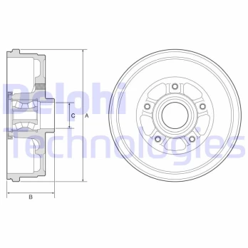 DELPHI BFR611 Brake drum