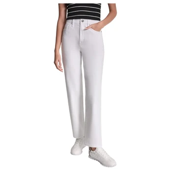 Tiesūs džinsai moterims, Balta, High rise jeans