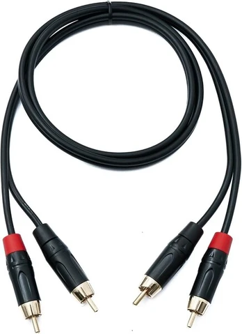 Garso kabelis Rca 2x Rca, 100 cm, juodas