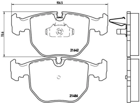 Stabdžių trinkelių rinkinys, diskinis stabdys BREMBO P 06 021