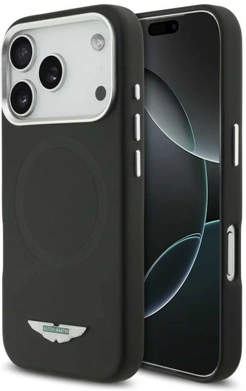 Dėklas Aston Martin HC FW Logo MagSafe do iPhone 17 Pro juoda