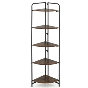 Kampinė pastatoma lentyna, 5 lygių, 34 × 34 × 151 cm