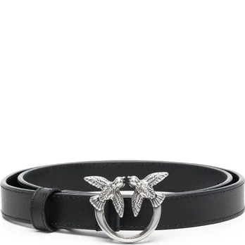 Diržas moterims, Juoda, Love bird leather belt