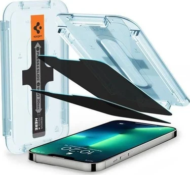 Apsauginis stiklas Spigen GLAS.TR „EZ FIT” 2-pack iPhone 13 / 13 PRO PRIVACY