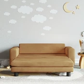 Vaikiška sofa su pakoja, ruda, 100x50x30cm, aksomas kaina