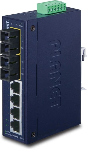 Assmann PLANET ISW-621TS15 network switch Unmanaged L2 Fast Ethernet (10/100) Blue