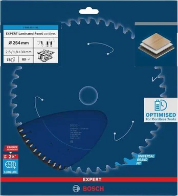 Bosch Expert for LaminatedPanel 254x30x2.6/1.8x78T