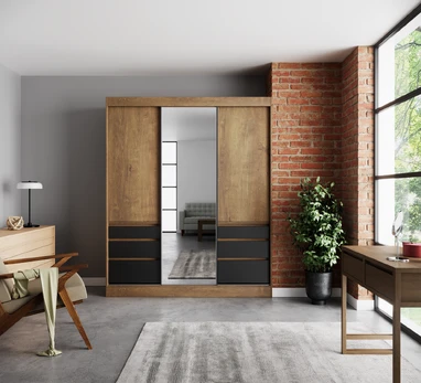 Sliding wardrobe with mirror HAIDAR 180