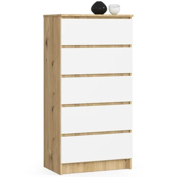 Komoda K60, ąžuolo / balta