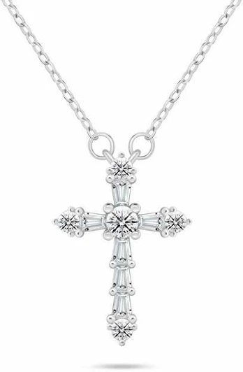 Brilio Silver Putojantis sidabrinis karoliai moterims Cross NCL176W