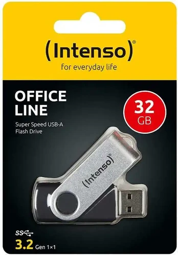 Intenso Office Line 32 GB, USB-Stick - sidabrinis/juodas, USB-A 3.2