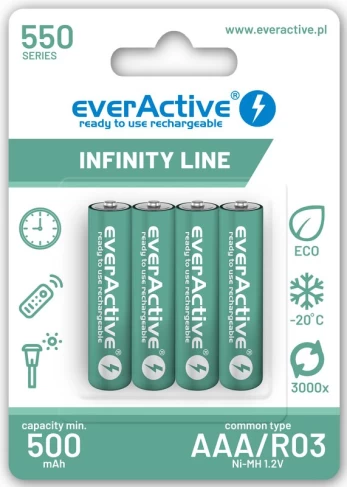 RECHARGEABLE BETTERIES 550 mAH 4 PCS.