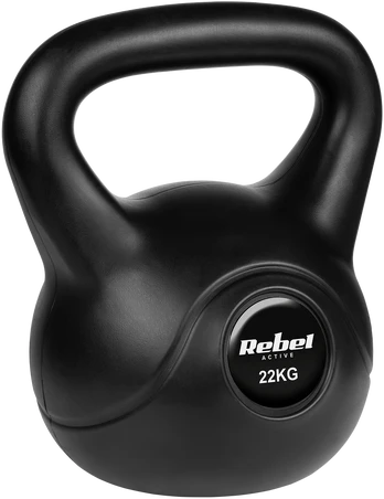 Kettlebell bitumiczny 22kg, REBEL ACTIVE