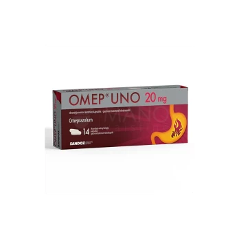 OMEP UNO 20 mg skrandyje neirios kietosios kapsulės N14