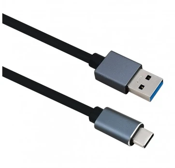 helos Anschlusskabel, USB 3.1 A Stecker/ USB Type-C St., PREMIUM, 1,0m, juodas