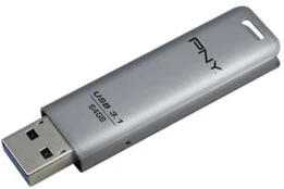 USB atmintinė PNY Elite Steel 3.1, sidabro sp., 64 GB