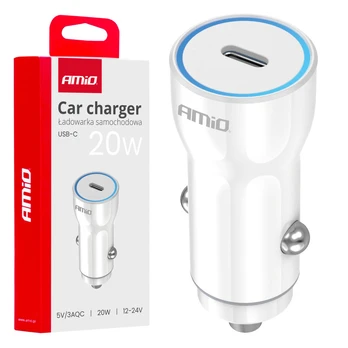 Įkroviklis AMiO Įkroviklis samochodowa usb-c 20w amio-03880