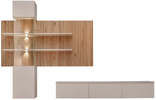 Sekcija ASM Gusto Lux B, smėlio, 280 cm x 45 cm x 180 cm