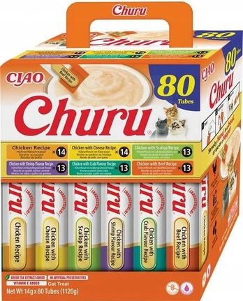 INABA CAT CHURU 80P VIŠTIENOS RECEPTAS 80x14g