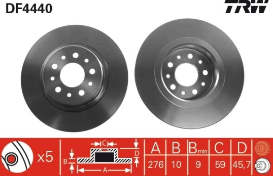 TRW DF4440 Brake Disc