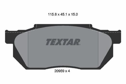 Stabdžių trinkelių rinkinys, diskinis stabdys TEXTAR 2095901