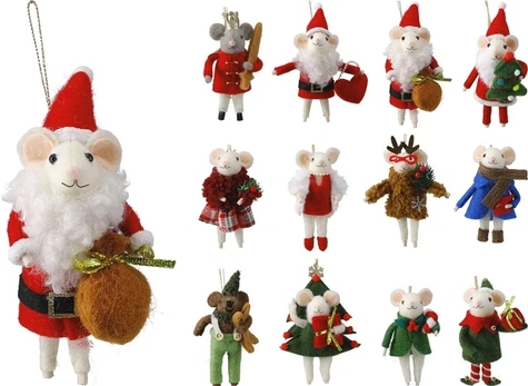 Christmas Tree toy Mouse. various colours. 12 cm