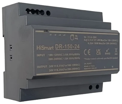 Hismart Maitinimo šaltinis 24V, 6.25A, 150W, DIN