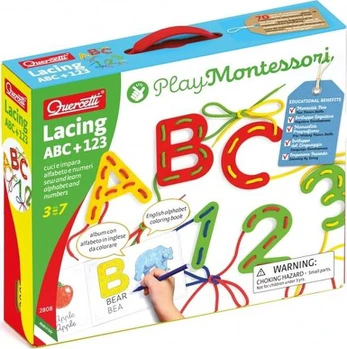 Quercetti Montessori Play ABC+123 Interlaced
