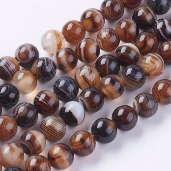 Natūralūs Agato karoliukai 8 mm. 1 gija