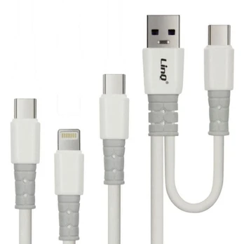 USB kabelis - LinQ - USB-A / USB-C į USB-C - Lightning - Micro-USB - 1,2 metro