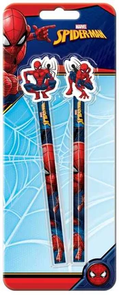 Spiderman SPIDERMAN, 2-pack pencils w/eraser toppers