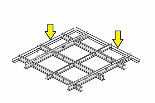 Kabamųjų lubų tvirtinimo konstrukcija KCS (Knauf Ceiling Solution) Prof Donn 3000