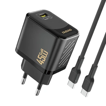Dudao A28CEU Adapteris 45Watt 1xUSB-C (1m USB-C to USB-C cable included) Sort