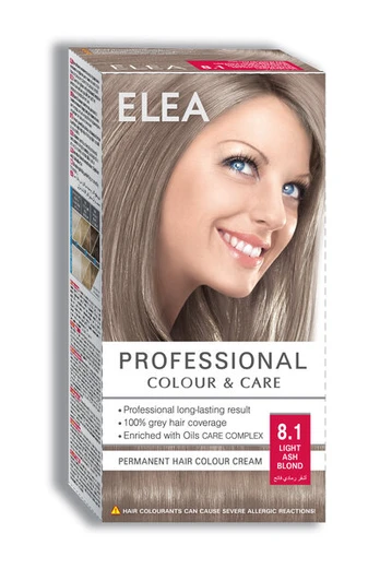 Plaukų dažai Elea Professional Colour& Care, 8.1 Light ash blond, 123 ml