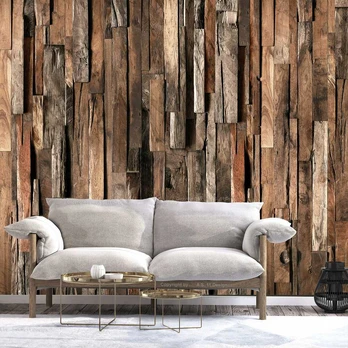 Artgeist Fototapetas - Wooden Curtain (Brown)