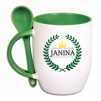 Puodelis su šaukšteliu Janina
