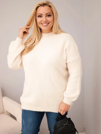 Moteriškas Plus Size megztinis, smėlio spalvos